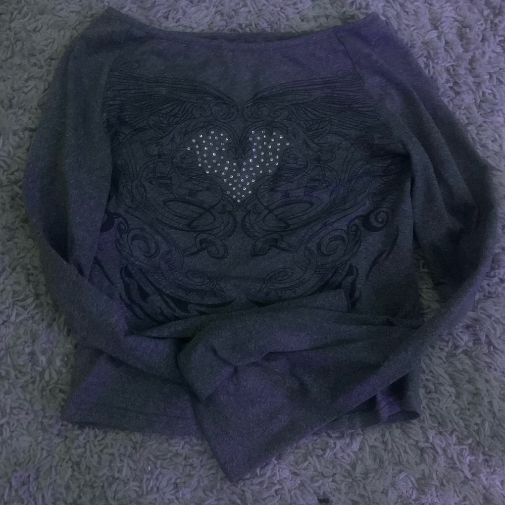 Gray Heart Embellished Women's blouse